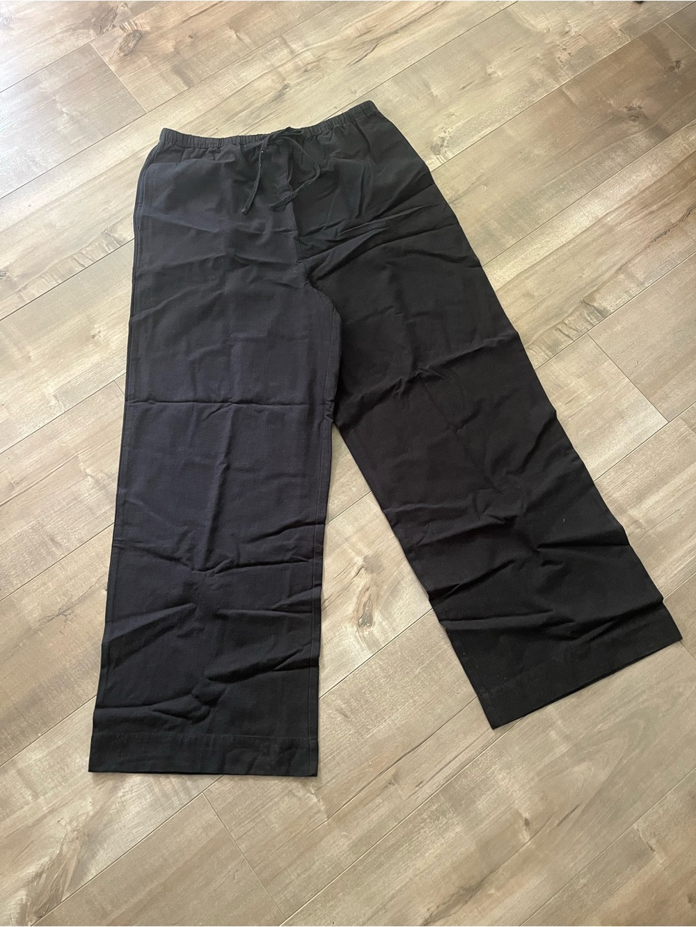 Rhythm Black Wide-Leg Drawstring Pants